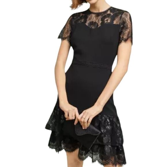 Shoshanna Manon Lace Dress in Black NWT 2 - Picture 1 of 5